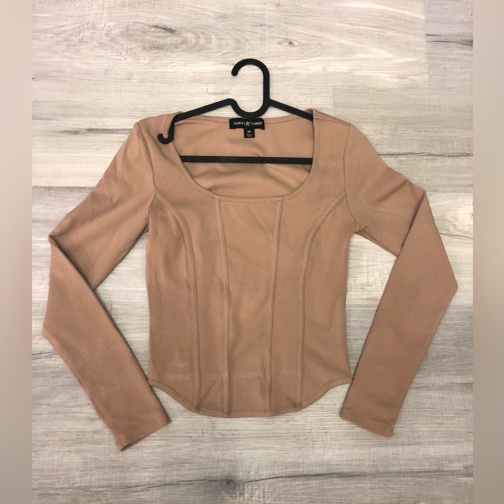 Almost Famous Tan Long Sleeve Top